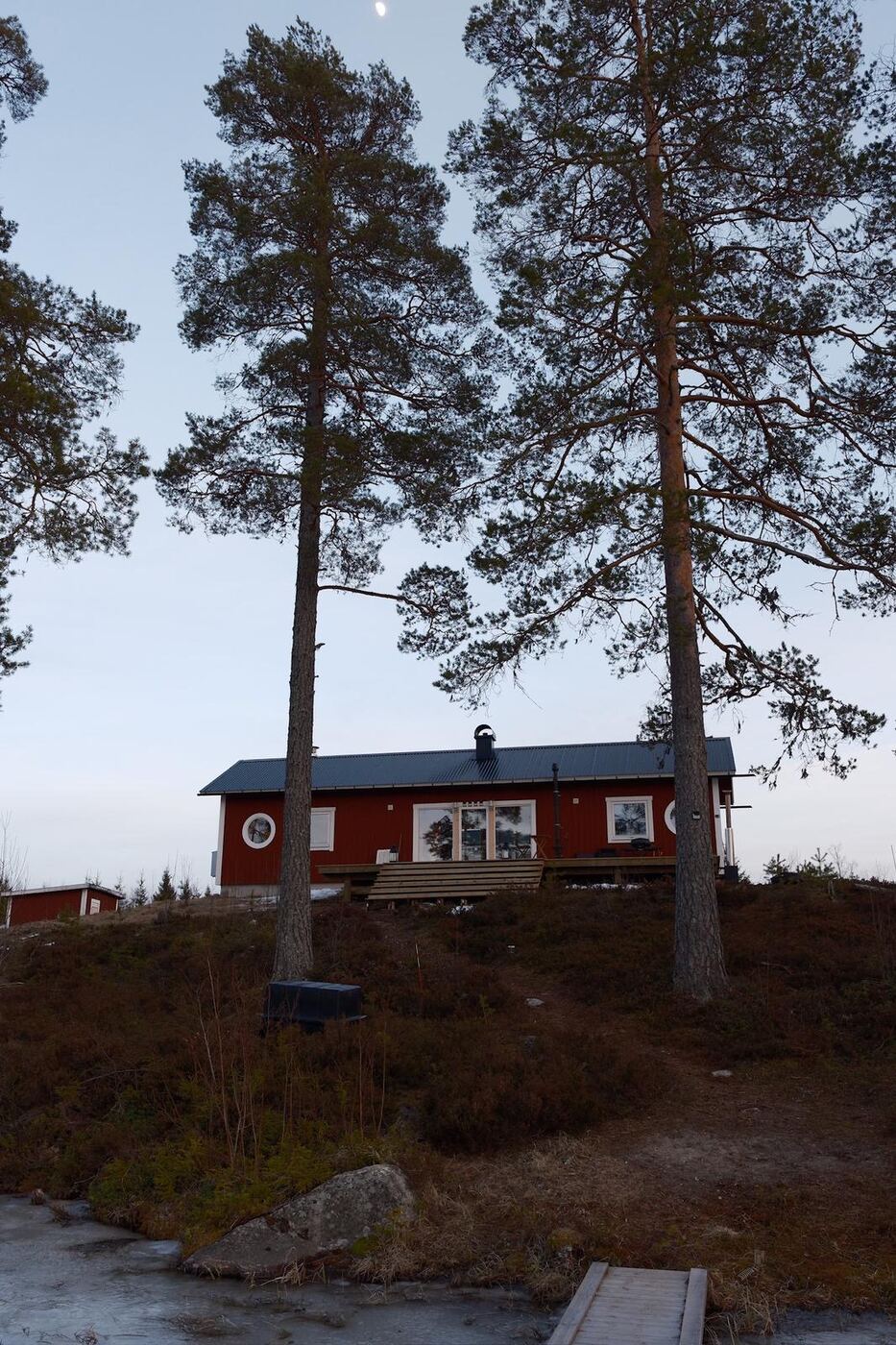A traditional Swedish stuga painted in deep Falu Red